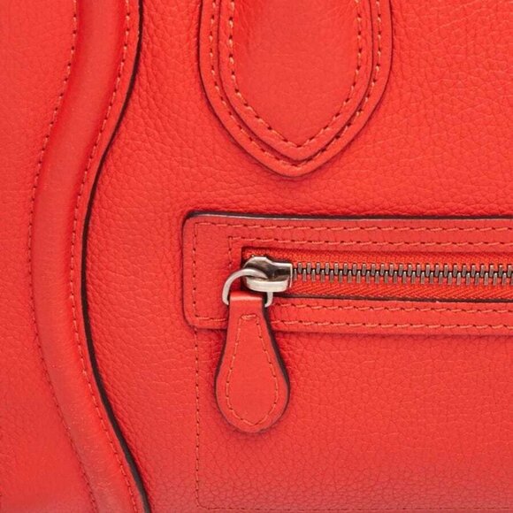 Celine Orange Pebbled Leather Micro Luggage Tote Bag - Picture 5 of 12
